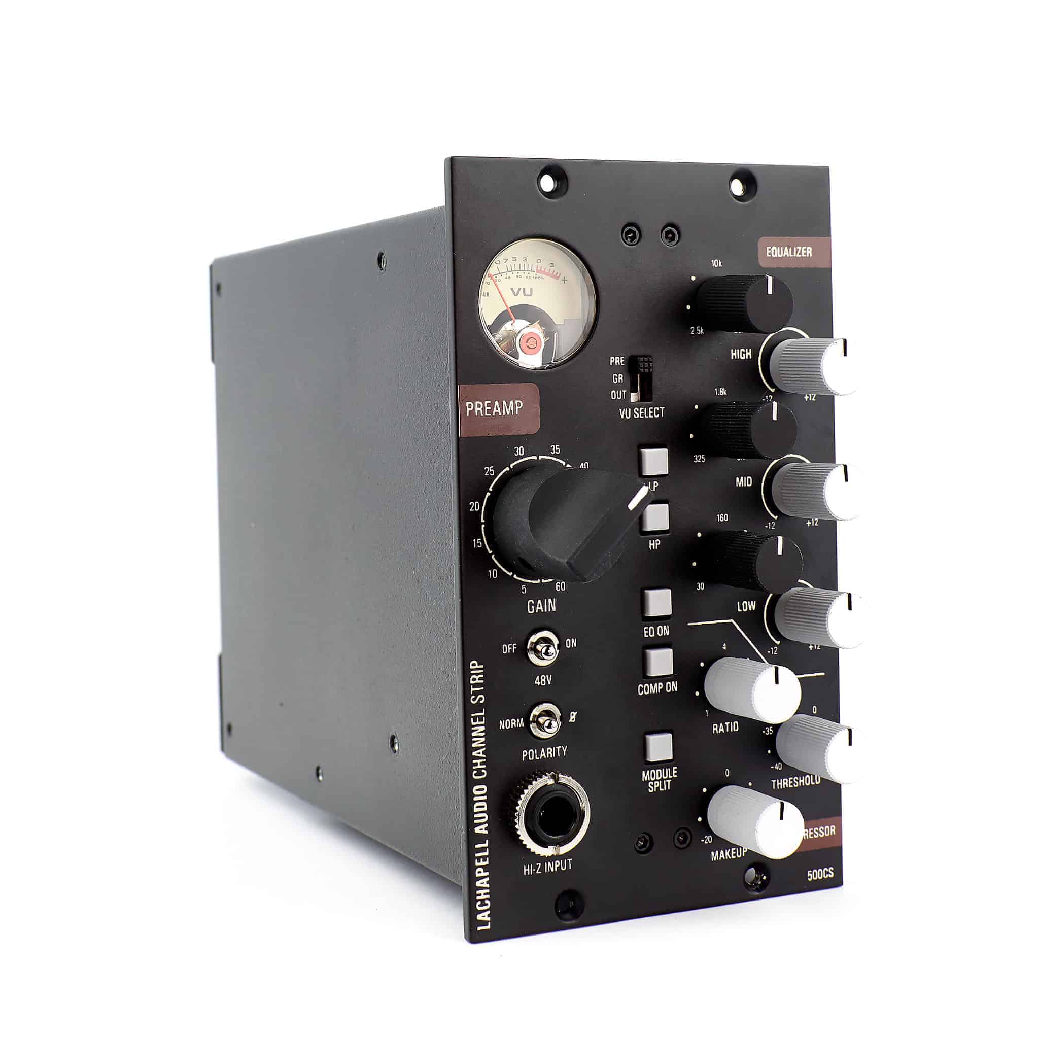 LaChapell 500CS - 500 series Channel Strip Mic Pre with 500 series EQ and 500 series Compressor - Angle View